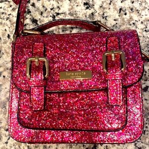 Kate Spade kids pink glitter purse.